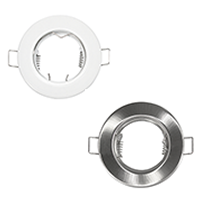 Round Non-Tilt GU10 Lampholder White | Satin Chrome