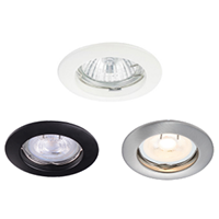 Round Non-Tilt GU10 Lampholder White | Satin Chrome | Black