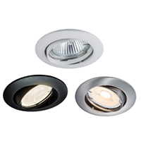 Round Tilt GU10 Lampholder White | Black | Satin Chrome