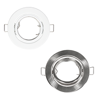 Round Tilt GU10 Lampholder White | Satin Chrome