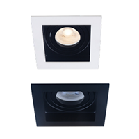 Square Tilt GU10 Lampholder White & Black | Black